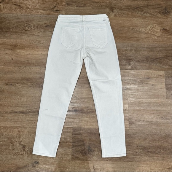 Mother The Dropout Jeans Color Off- White Mid Rise Boyfriend Skinny Cut‎ Size 24 - Picture 6 of 7